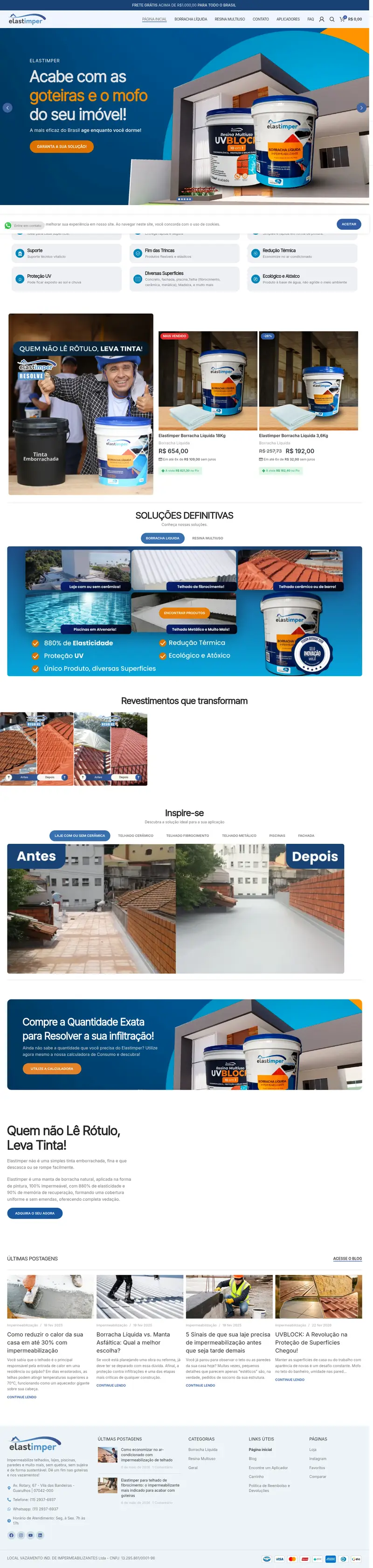 Captura do site Elastimper