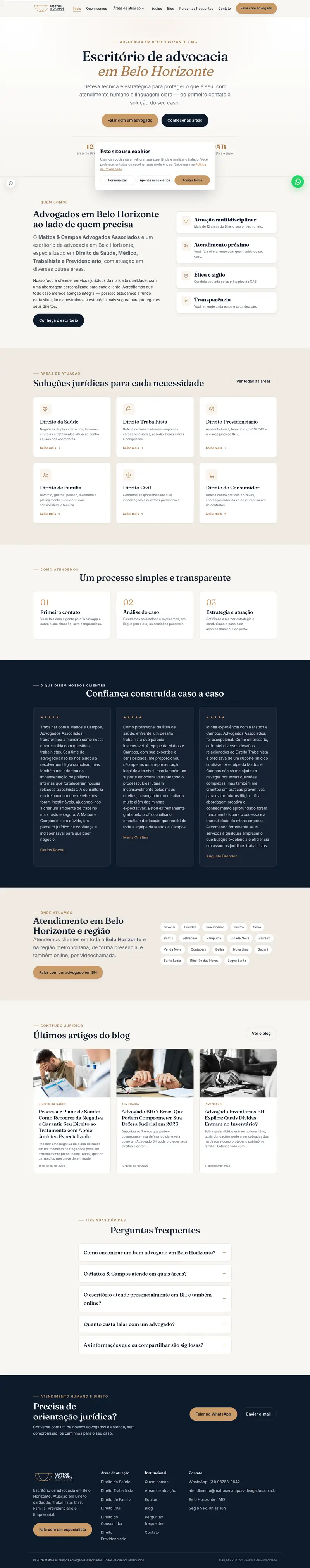 Captura do site Mattos e Campos Advogados