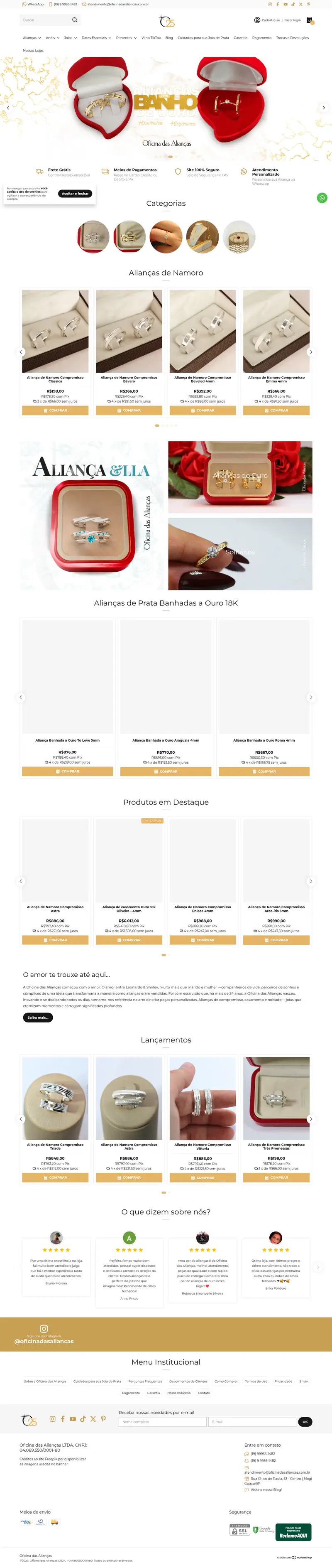 Captura do site Oficina das Alianças